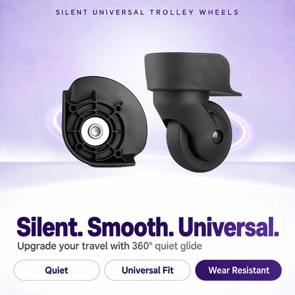 Universal Trolley Case Wheel Repair Kit 360° Swivel Silent Caster Replacement with Screwdriver Accessories For FHW365 Luggage