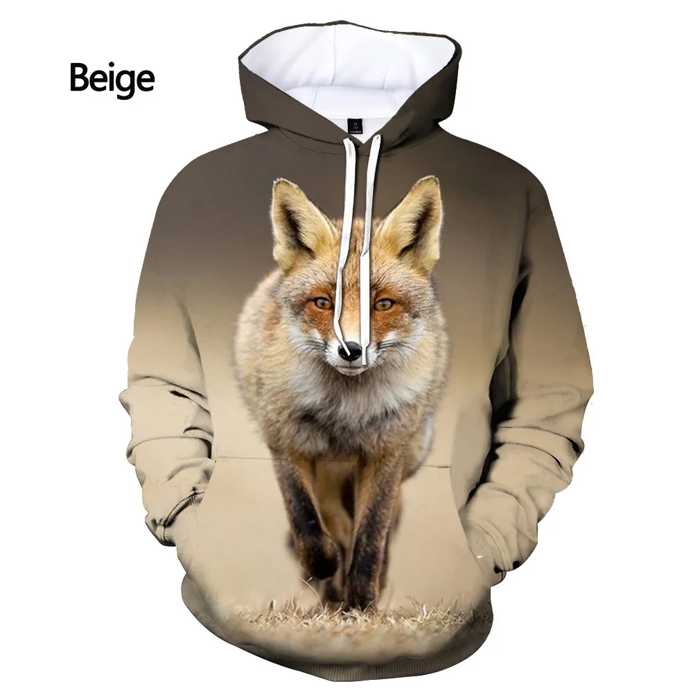 Hoodies 3D Print Cute Animal Foxes Sweatshirts Boy Girl Unisex Oversized Hooded Sweatshirts Kids Fashion Pullovers Clothes Coat