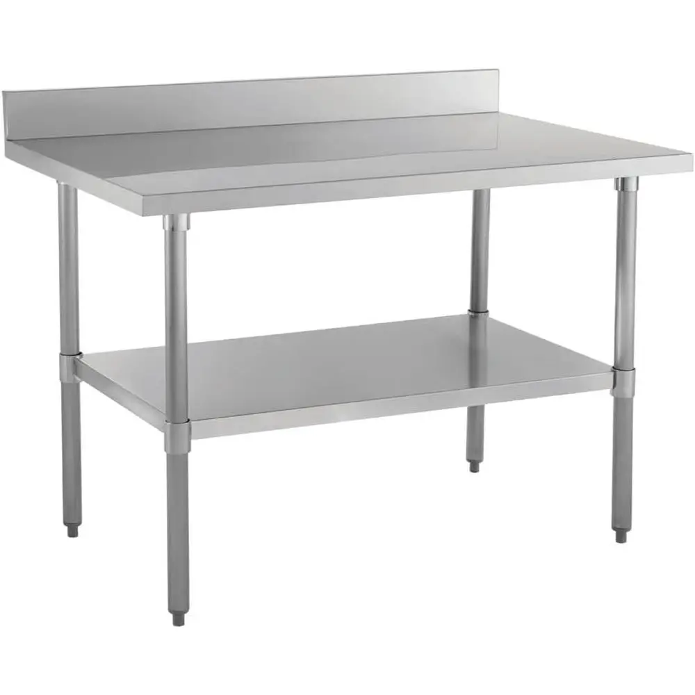 

48x24 Stainless Steel Prep Table with Backsplash & Undershelf for Kitchens and Restaurants