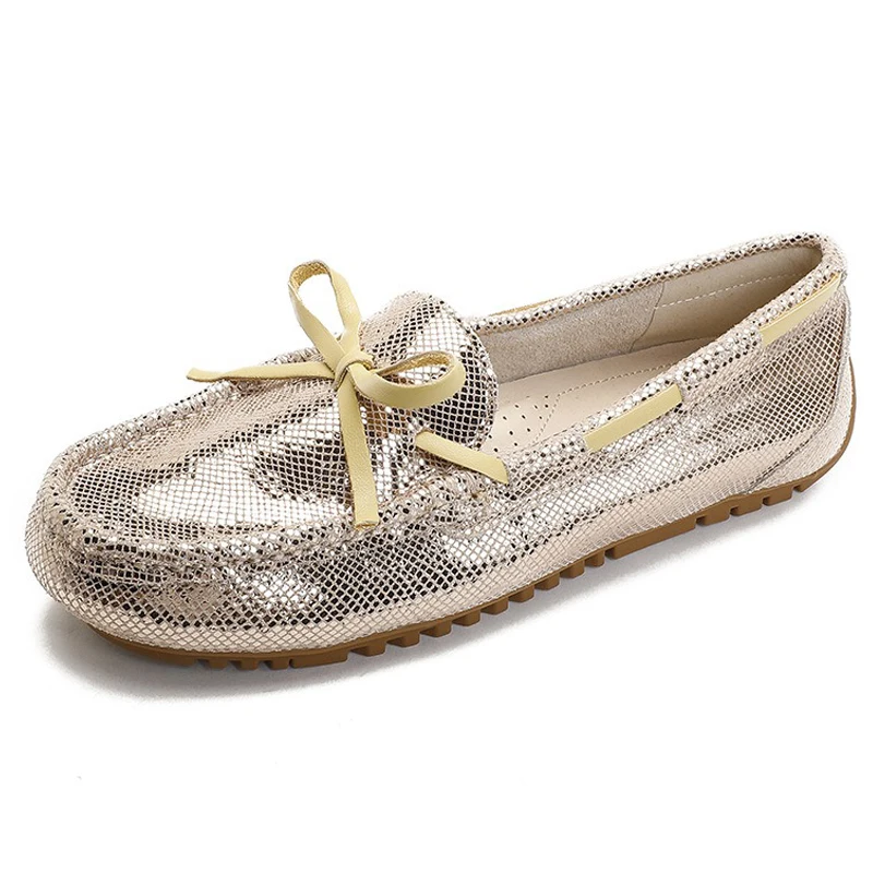 

2026 Shoes Women 100% Genuine Leather Women Flats Casual Loafers Slip On Women's Flats Shoes Moccasins Lady Driving Shoes