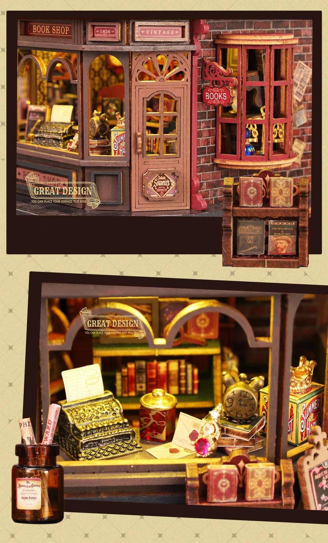 Caisse enregistreuse miniature pour maison de poupée avec de l'argent à l'échelle 1/12 - Canada