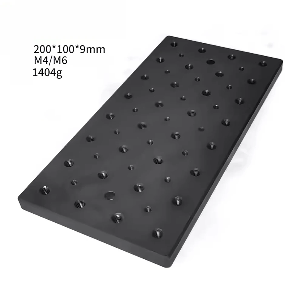 

200x100x9MM Magnetic Adapter Plate Dual Density Optical Plate Breadboard M4/M6 Screw Holes Alloy Steel Material