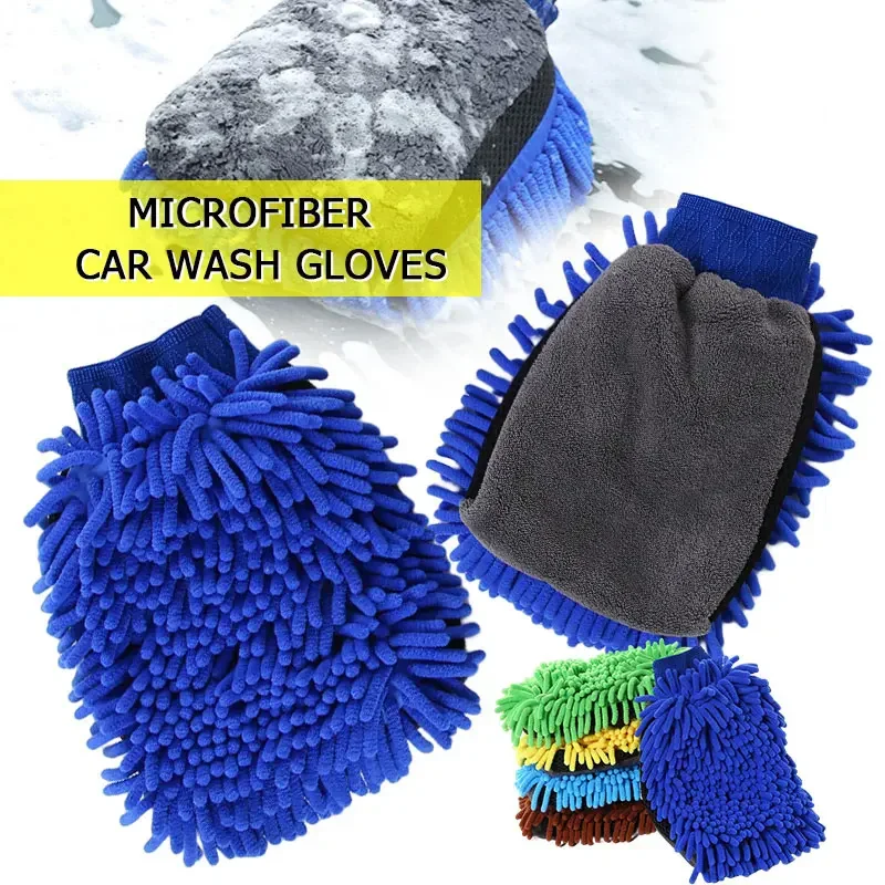 Auto Chenille Premium Kratzfreier Mikrofaser-Waschhandschuh, wasserdichter, dicker Auto-Reinigungshandschuh, Wachsdetaillierungsbürste, Autopflege-Handschuh