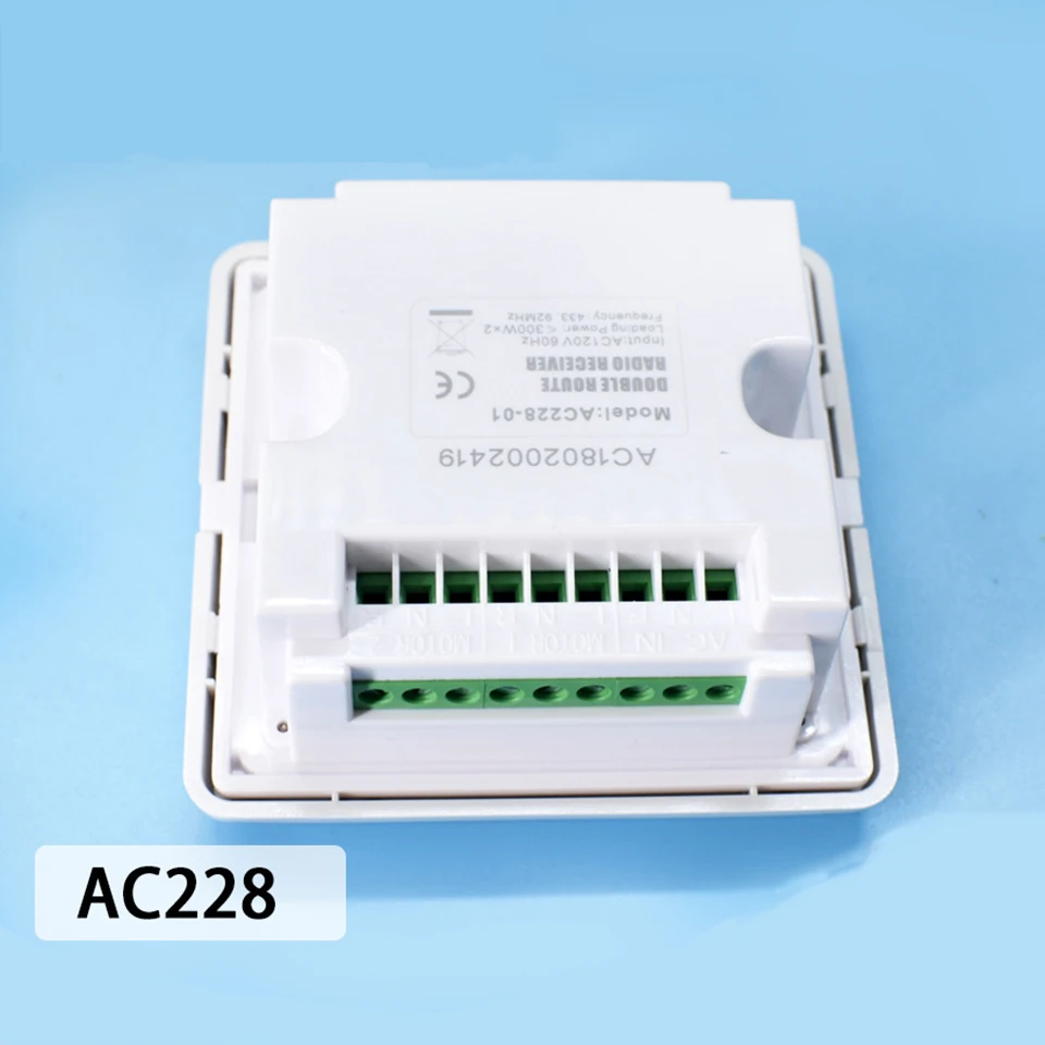 Imagem -05 - Interruptor de Parede ca para Motor de Cortina Receptor Externo Rf433 A-ok Ac2271 um e Canais 433rf Fios