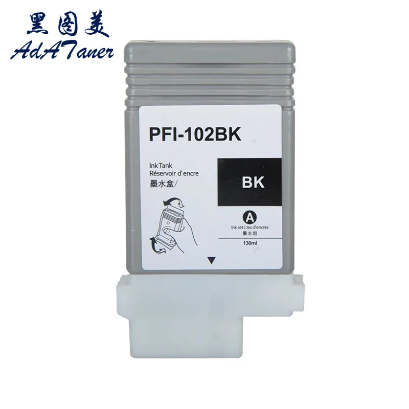 PFI-102 PFI102 PFI 102 MBK Compatible InkJet Pigment Ink Cartridge For Canon IPF 700 500 600 510 610 710 IPF700 IPF500 Printer