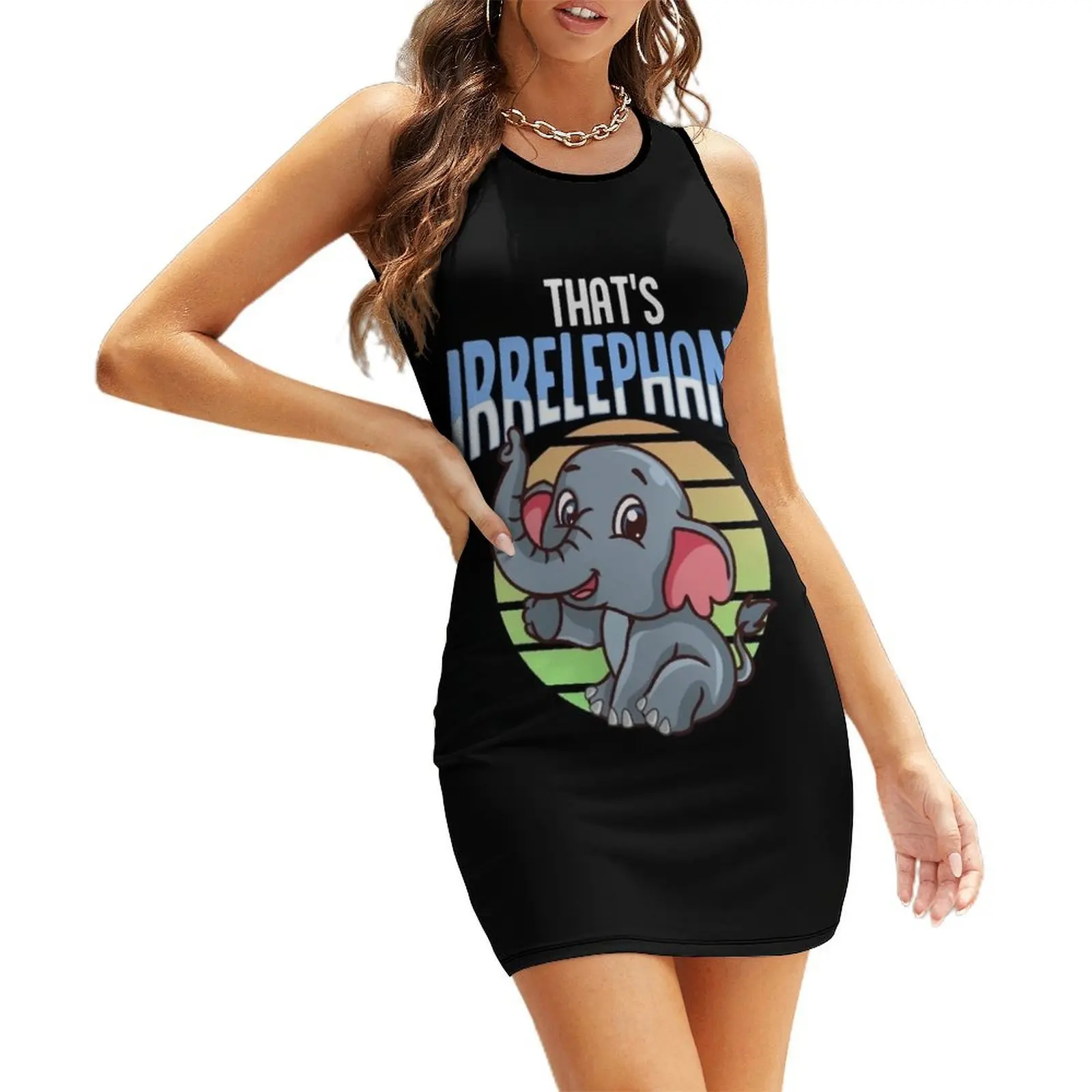 

That's Irrelephant Cute & Funny Baby Elephant Pun Sleeveless Sundress elegant party dresses for women 2025 cocktail dresses