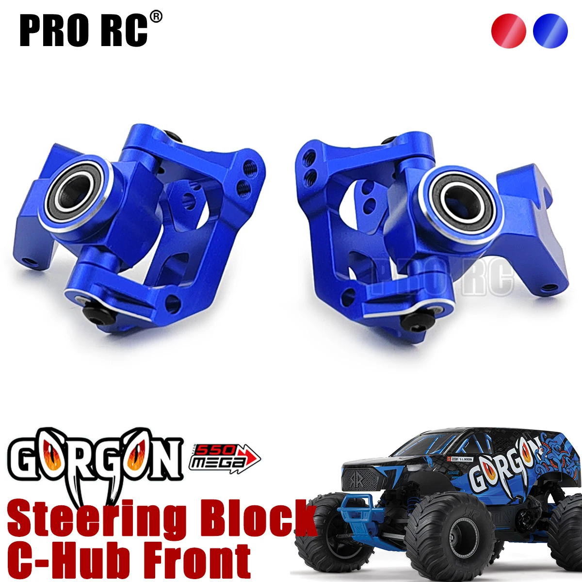 1Set Front Steering Block & C-Hub Set ARA330818 ARA340189 For Arrma 1/10 GORGON 4X2 MEGA 550 Brushed Monster Truck Rc Car Part