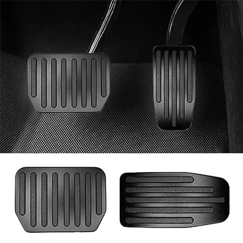 2Piece Replacement Parts For Tesla Model 3 Model Y Car Pedal Cover, Anti-Skid Brake Accelerator Pedal Cover-A99D