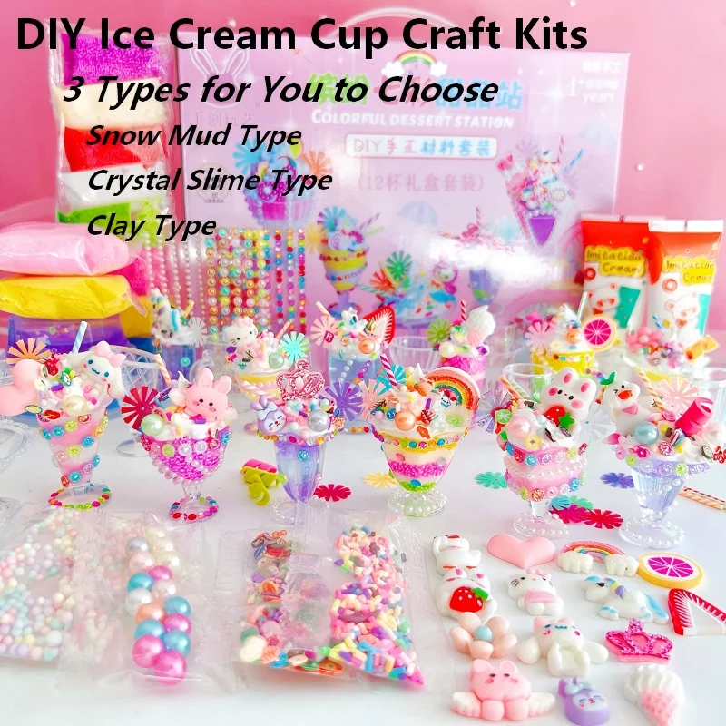 

DIY Mini Cream Cup Making Kit Simulation Fake Food Cream Glue Handmade Craft Creative DIY Dessert Cup Kit For Children Birthday