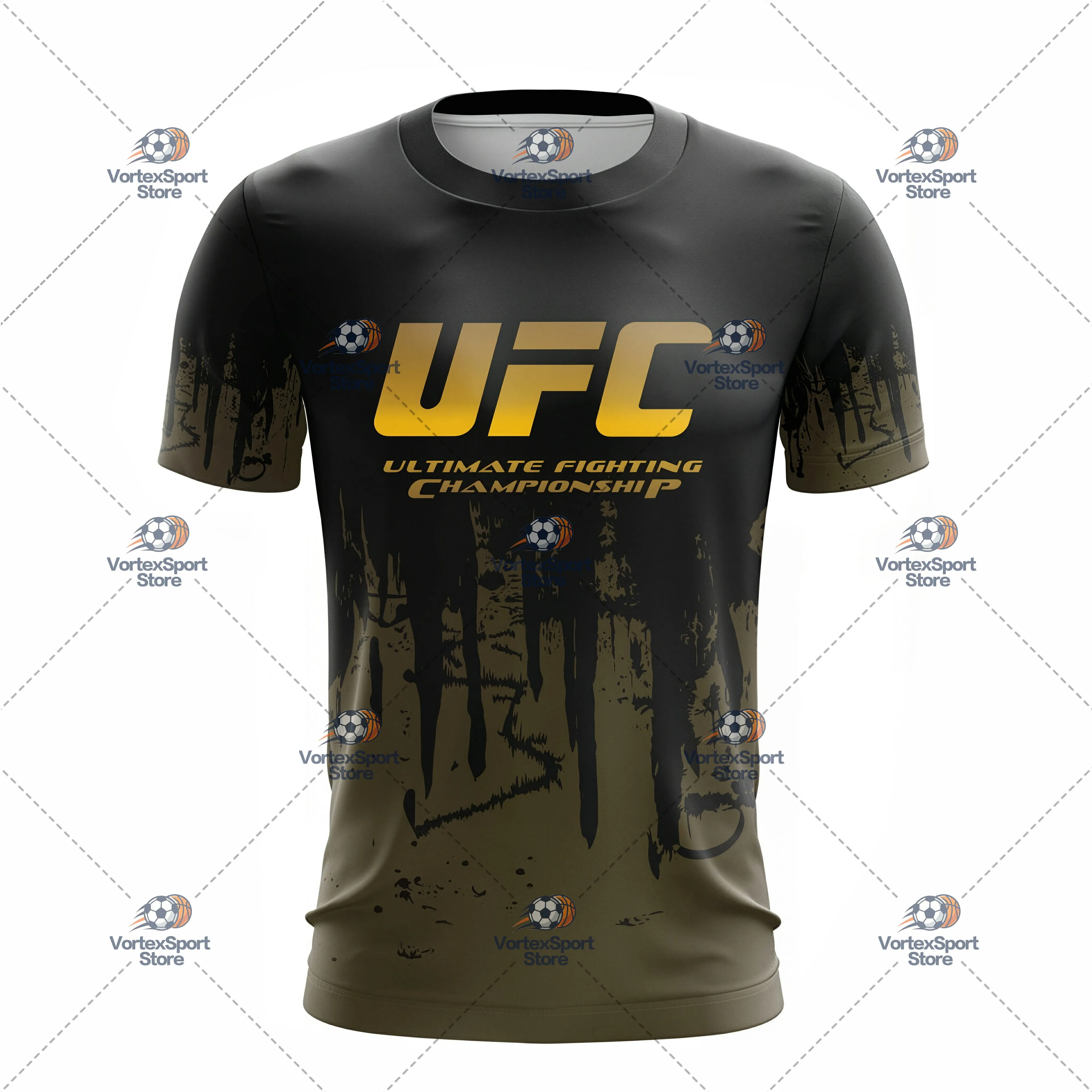 Herren- und Kinder-Sommer-T-Shirt für UFC-Sportarten, schnelltrocknend, in allen Größen erhältlich, kurzärmelig, mit Rundhalsausschnitt, geeignet für Boxen, Kampfsport und Outdoor-Training. – Detail 8