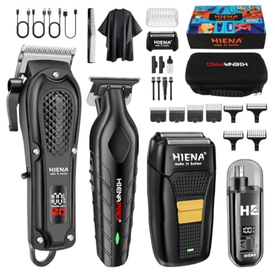 

Professional Hair Clipper Set for Men, Cordless Barber Clippers Set and Trimmer Kit, Electric Beard Trimmer and Nose Trimmer Ki