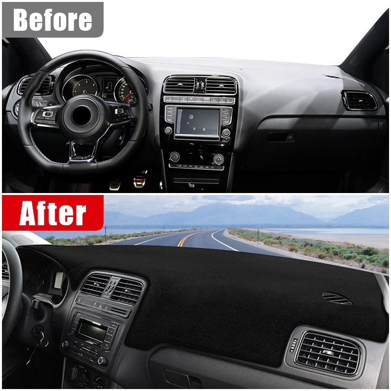 For Volkswagen VW Polo 6R 6C 2009 2010 2011 2012 2013 2014 2015 2016 Car Dashboard Cover Avoid Light Pad Anti-UV Carpets Mat