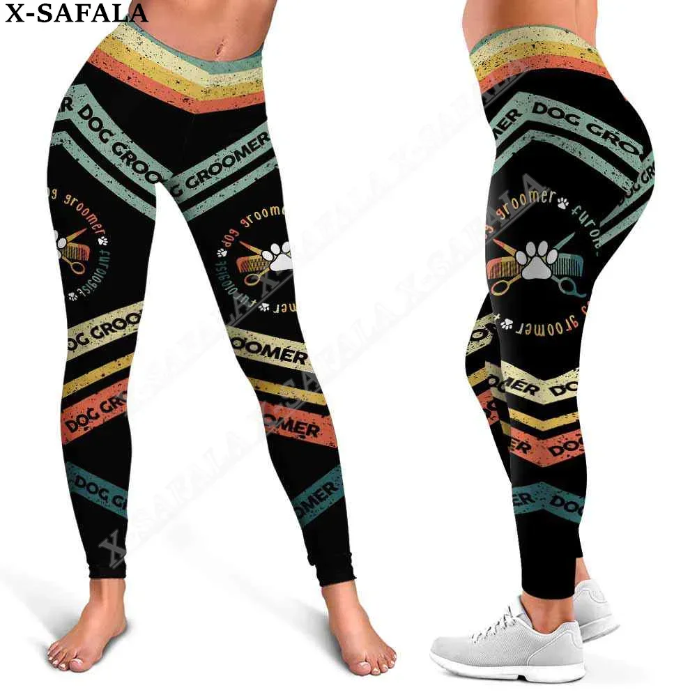 Dog Style Grooming Salon Pet Groommer Hairdresser Legging 3D Print Women Yoga Pants Girl Leggings Summer Sports Fitness Wear-23