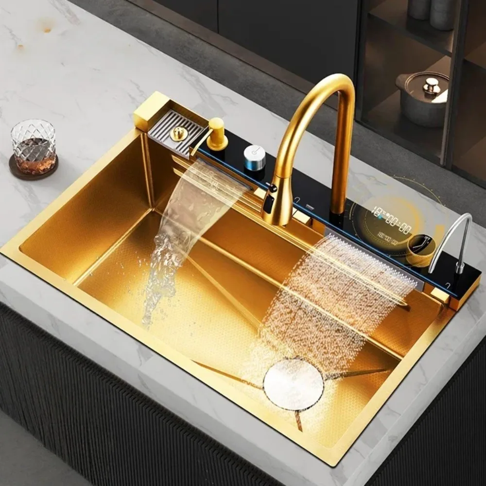 

Kiten Sink Multifunctional with Displ Temperature In Cup Washing Water Purifiion Tap Automatic Drain Control Etc