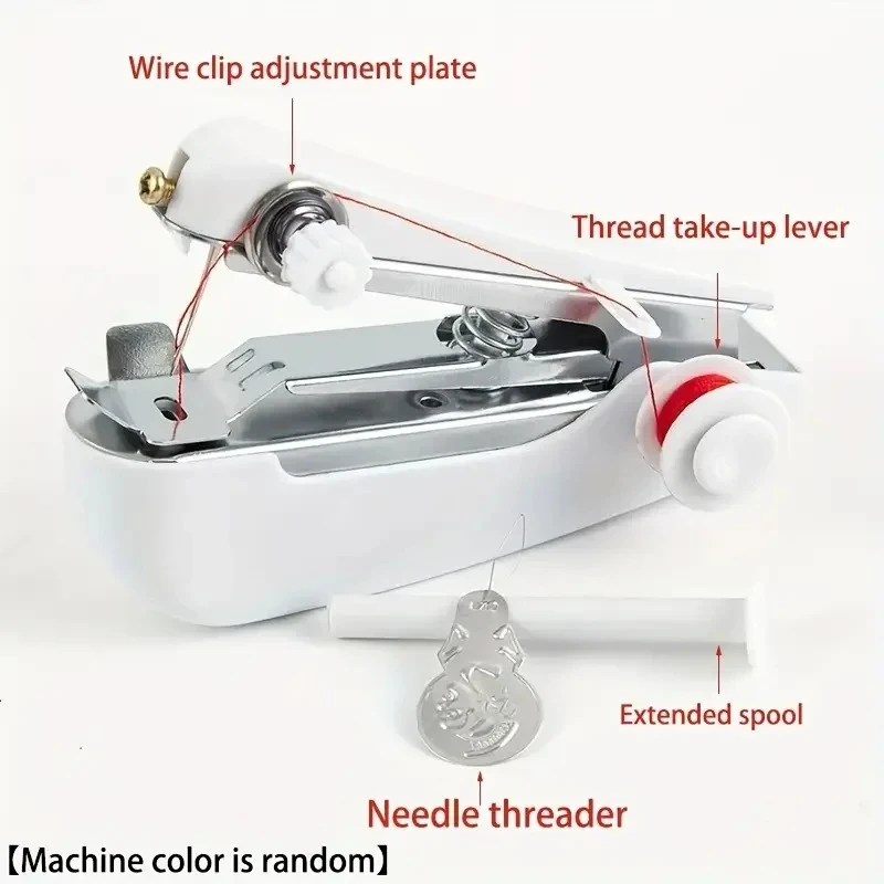 Manuelle Nähmaschine, tragbare Mini-Nähmaschine, kabellos, nützlich für DIY, Haushalt, Kleidung, Leder, Handwerkzeuge, Zubehör