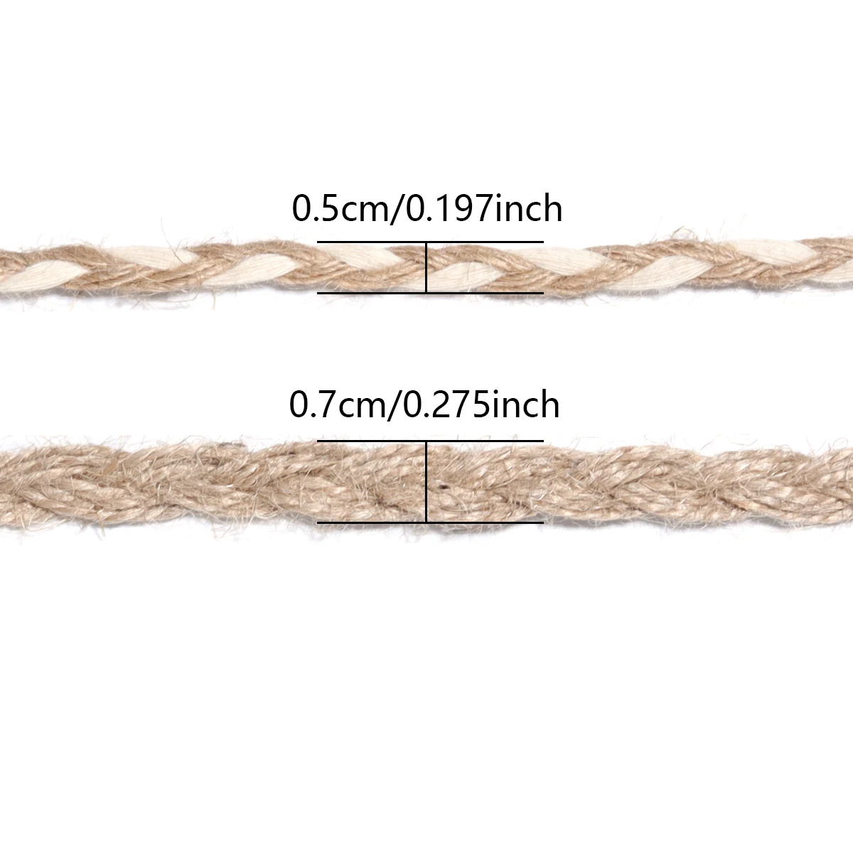 10Yards/Lot 0.5/0.7cm Natural Cotton Jute Burlap Cord Vintage Rustic Twine For DIY Bow Crafts Gift Wrapping Sewing Party Decor