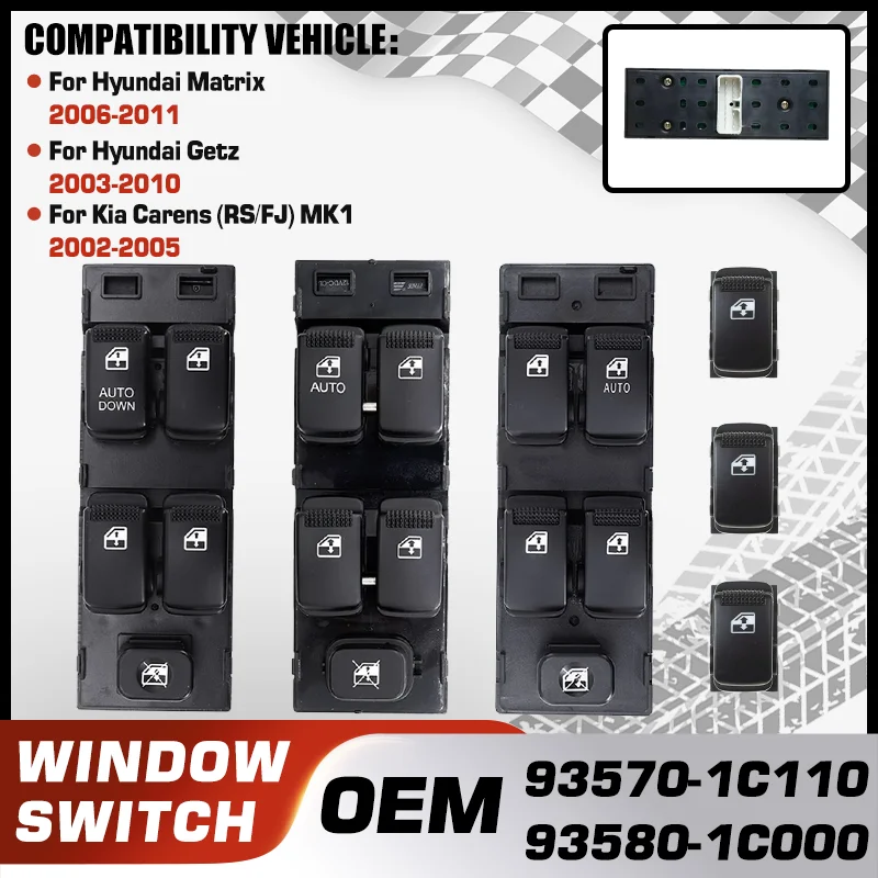 

Electric Power Car Window Control Switch Panel For Hyundai Matrix 2006-2011 Hyundai Getz 2003-2010 Kia Carens RS FJ 2002-2005