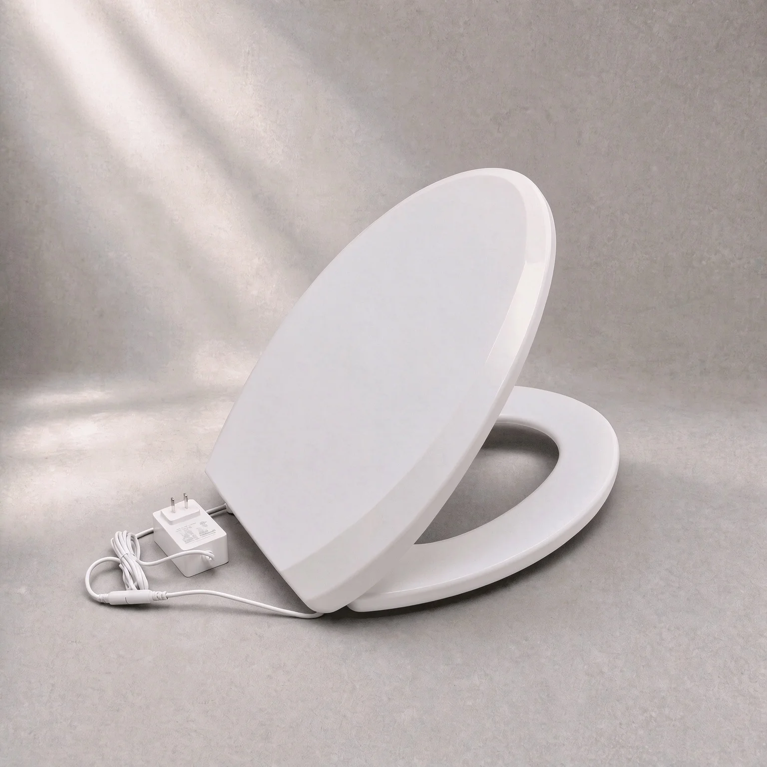 Elongated U-Shape Heated PP Toilet Seat, Top Mount Smart Soft Close Toilet Cover with Quick Release Hinge Bathroom Toilet Lid