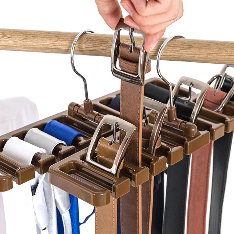 Tie Belt Hanger sabuk lemari pakaian rak Organizer putar multifungsional syal gantungan rumah lemari penyimpanan Aksesori pemegang