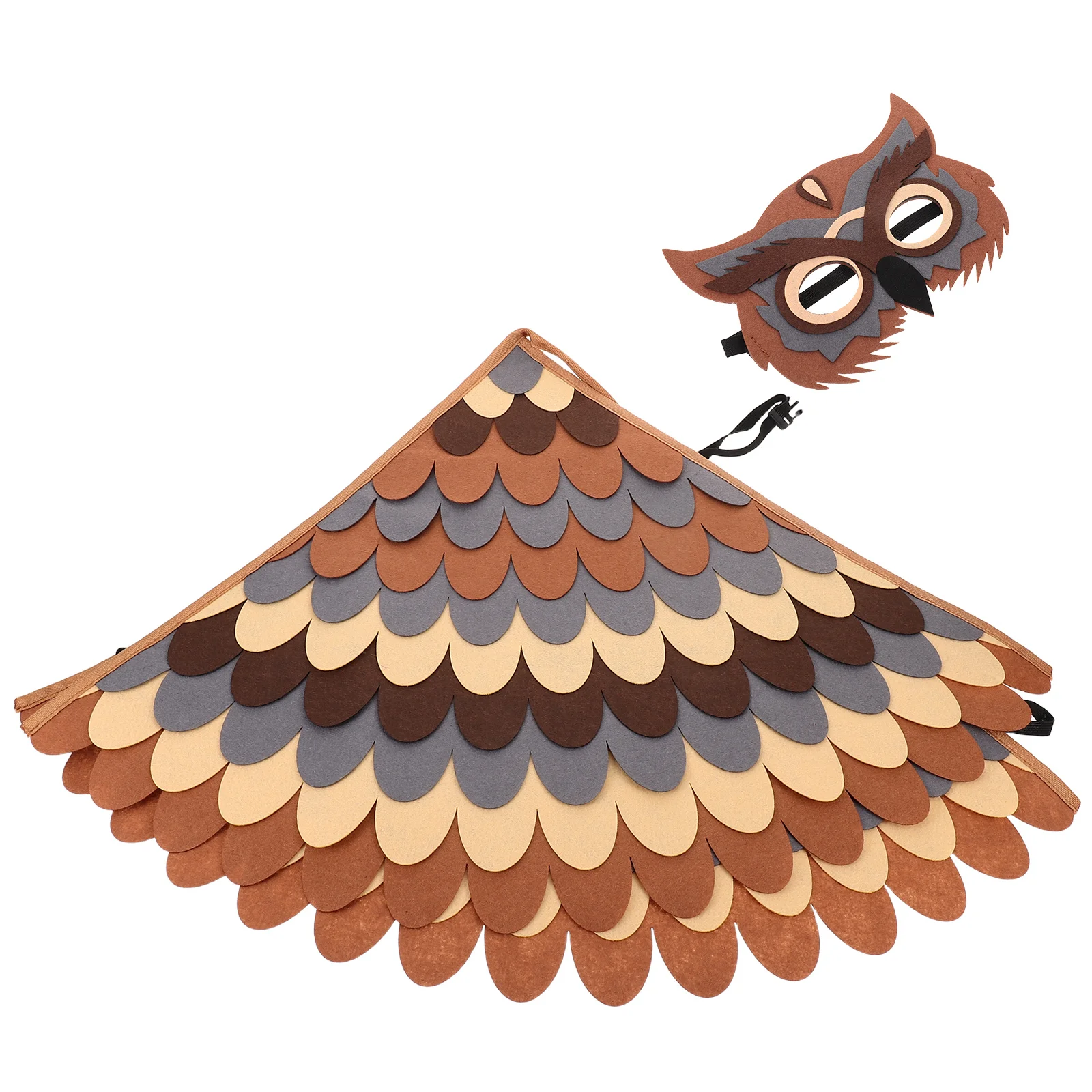 Zestaw Kostiumów Zwierząt dla Dzieci Sowa Ptak Peleryna Maska Wygodny Filc Kreatywna Zabawa Impreza Szkolna Impreza Kostium Sowa