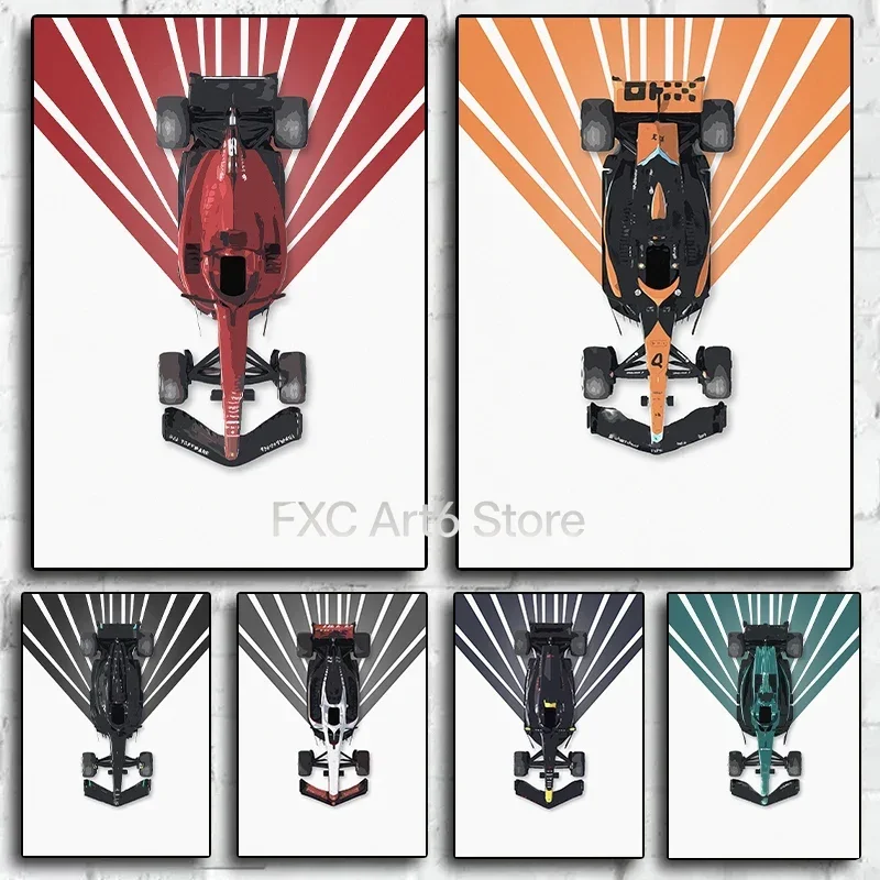 Frameless The Latest Popular Racing Car Sports Posters and Prints Canvas Printing Modern Wall Art Picture for Living Room Home D