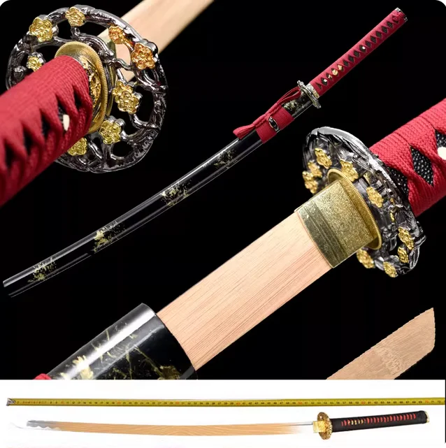 Espada Japonesa de Bambú/Madera para Kendo, Bushido, Iaito, Katana, Tachi, 103 cm, para Cine, Televisión, Cosplay, No Afilada