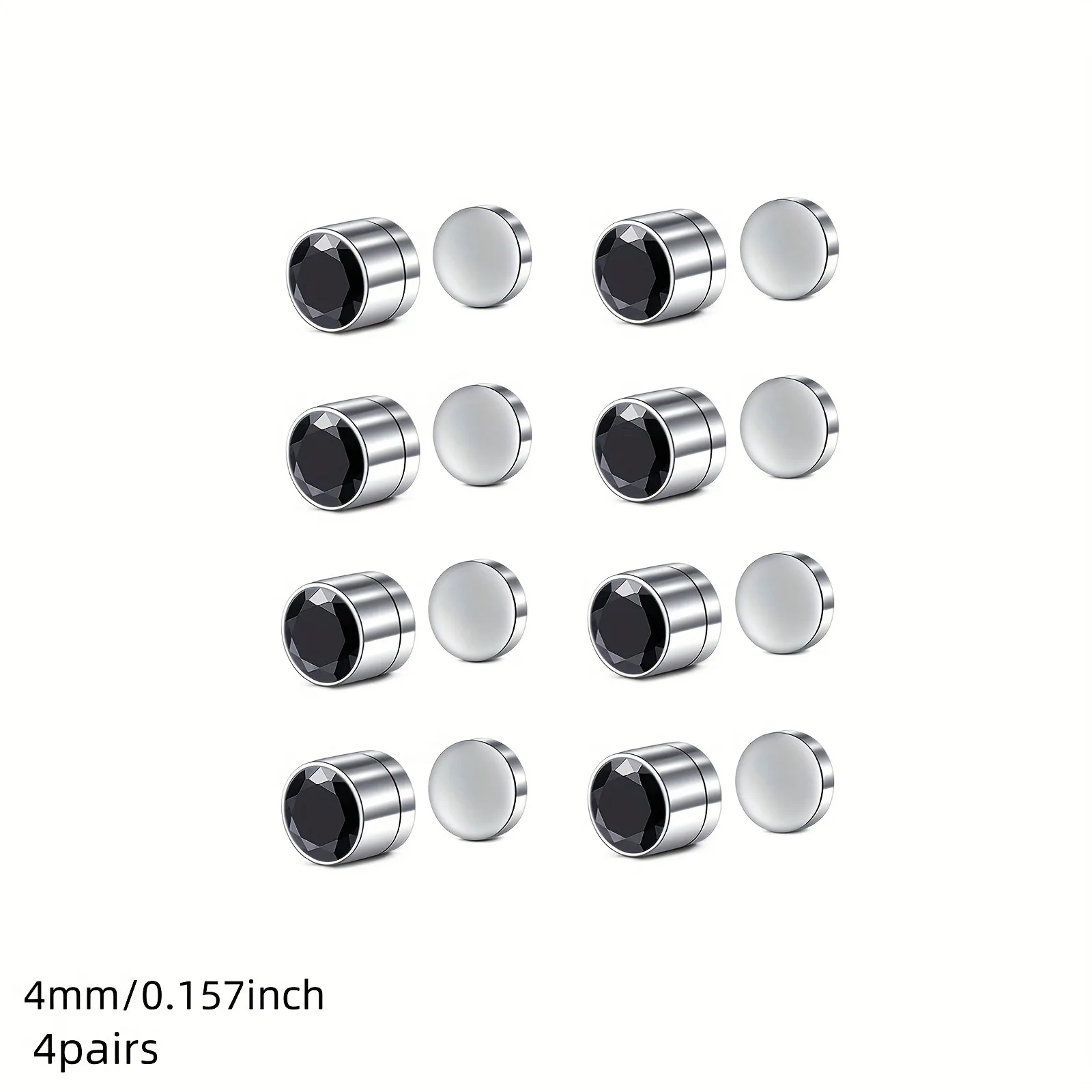 4/9 Paar/Set Ohrclips aus Edelstahl und gefälschte Nasenstecker, kein Piercing erforderlich, direkt tragen modische Clip-On-Ohrringe – Detail 8
