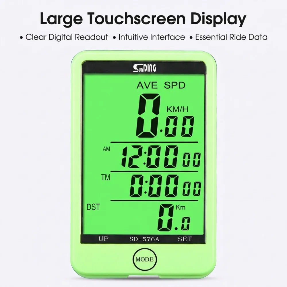 Cycling Computer with Cable, Water Resistant, Large Screen Chronometer, Bicycle Accessories