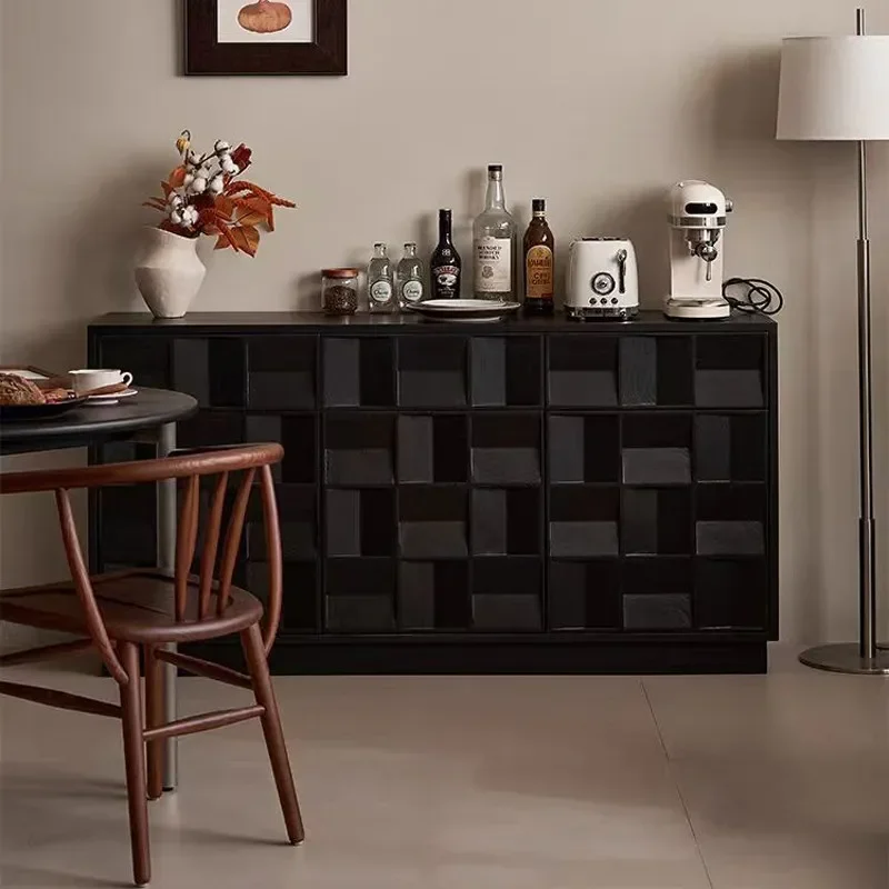 Retro module cabinet Small apartment dining side cabinet Bedside entry bucket Free combination cabinet