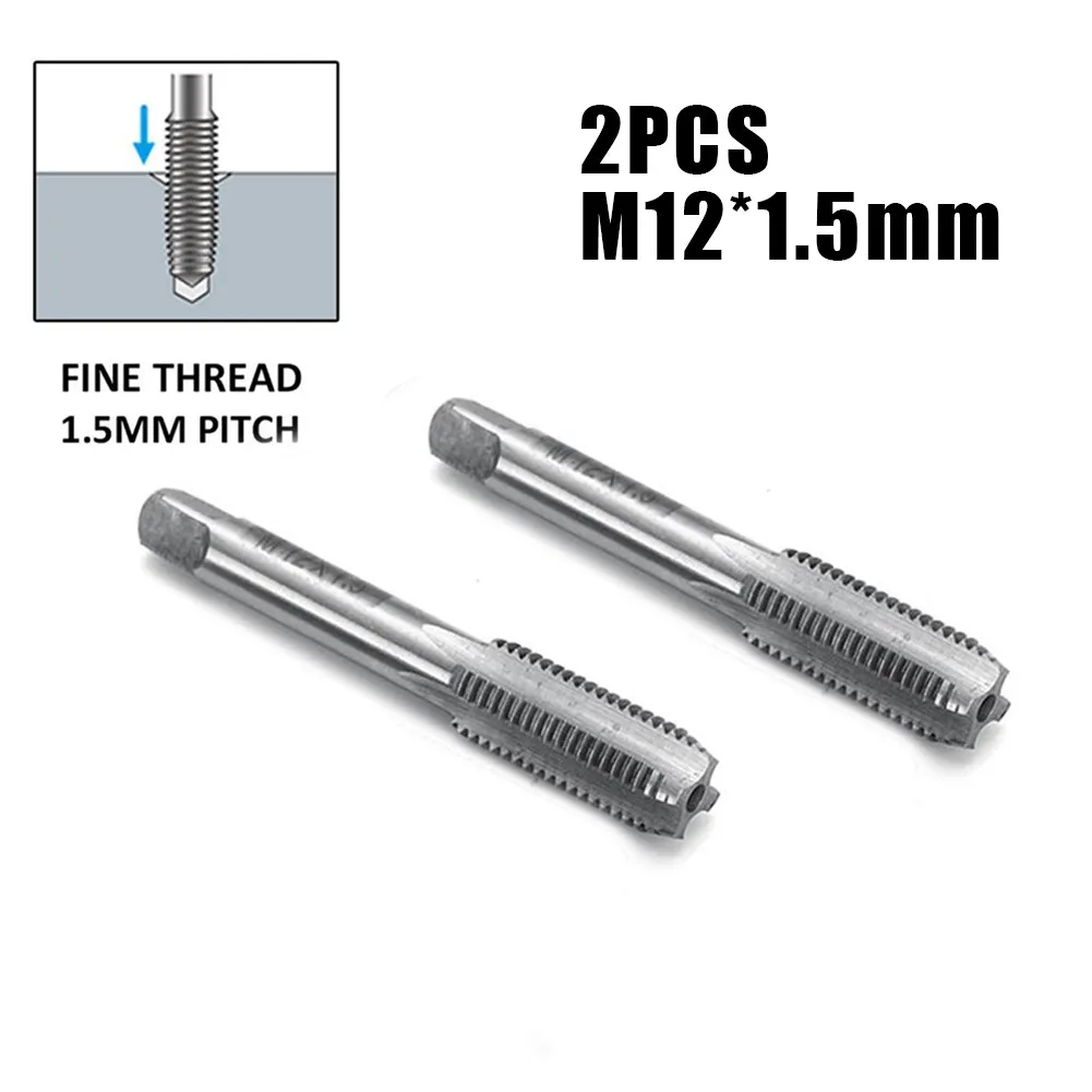2 Pcs Metric Tap Set Of Taps Drill Bits Hand Tool Set HSS 1.5mm Machine Spiral Point Screw Thread Taps And Dies Set Metal Wood
