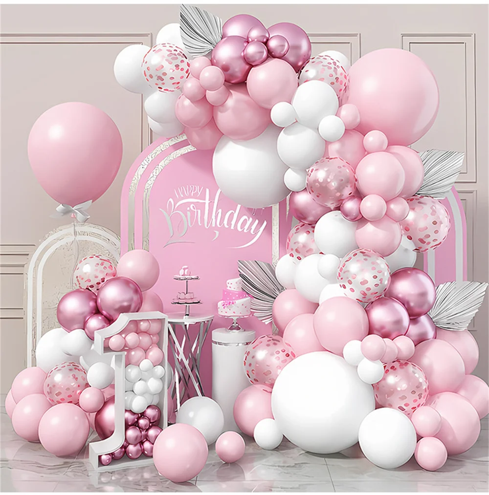 معكرون-Guirnalda De Globos De Arcoyris، Pastel، Boda، Fiesta De Feliz Cumpleaños، Globos Rosas، DIY Decoración Para Baby Shower #5