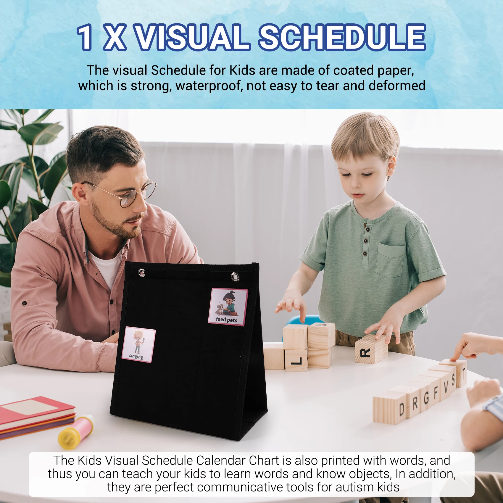 

Efficient Visual Schedule For Kids Daily Routine Chart With 70 Cards Calendar Pocket Autism Learning Behavioral Tool