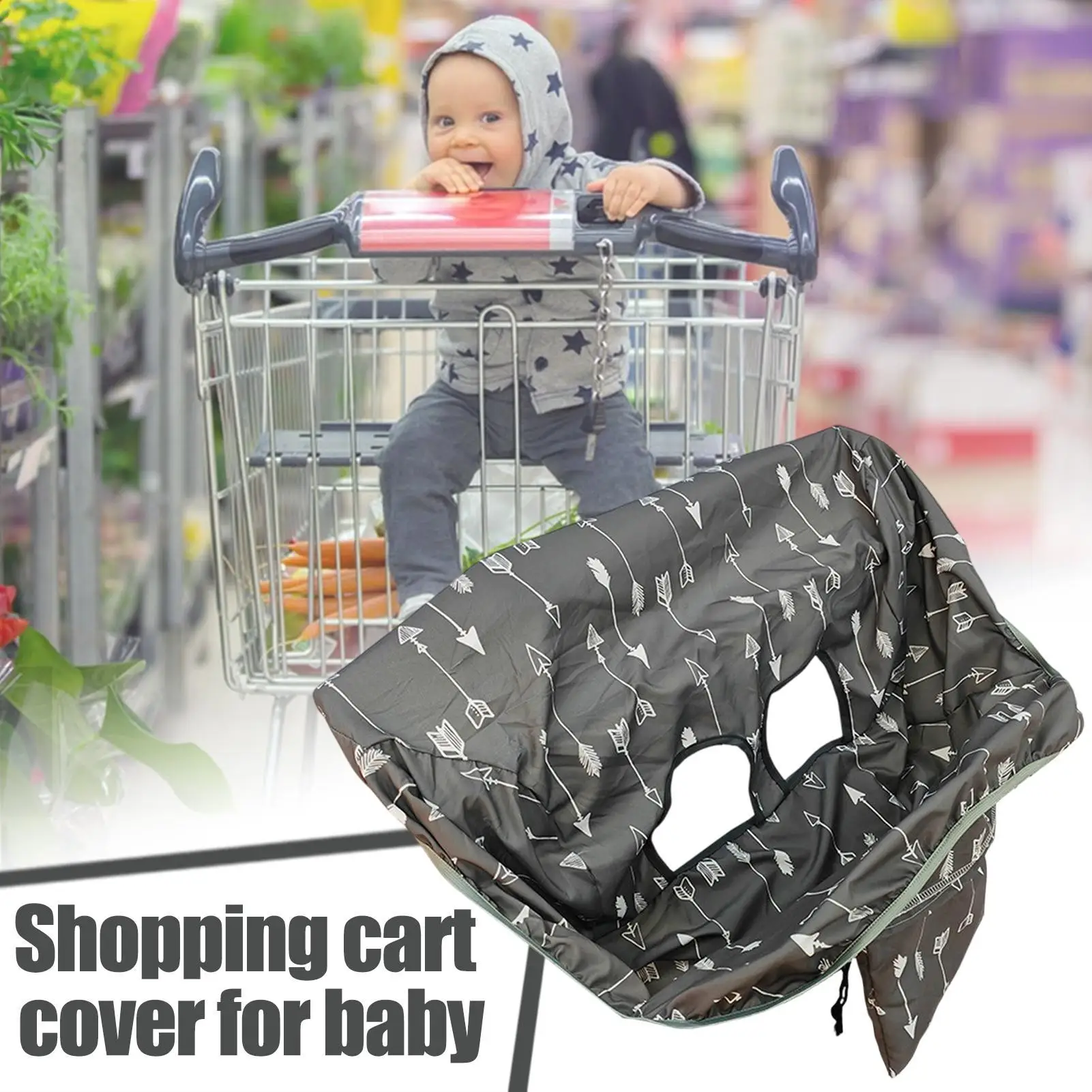 

Shopping Cart Cover for Baby Baby Shopping Cart Hammock Machine Washable Shopping Cart Protector for Baby Attached Drawstring