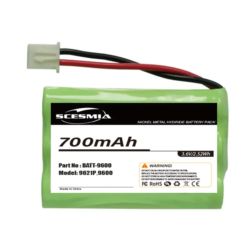 700mAh / 2.52Wh--Ni-MH--3.60V Cordless Phone Battery For Teledex:BATT-OPL,Opal DCT1905,Telematrix:BATT-9600,9600,9621P,--