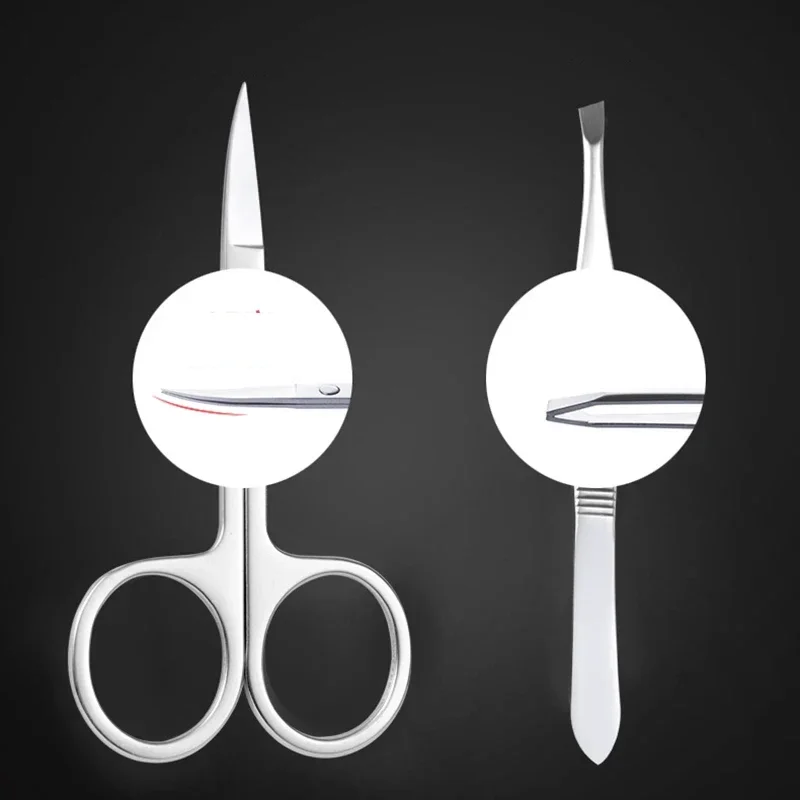 19pcs/set Nail Clippers Professional Pedicure Kit Stainless Steel Manicure Nail Cutter Set Household Nail Cuticle Scissors