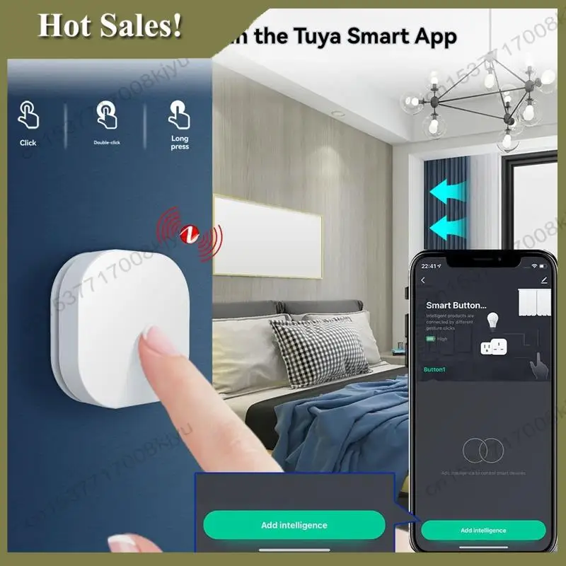 

-A23G Smart Button Switch Tuya Zigbee 2Pcs Wireless Remote Control Multi-Scene Scenario Automation Linkage Switch