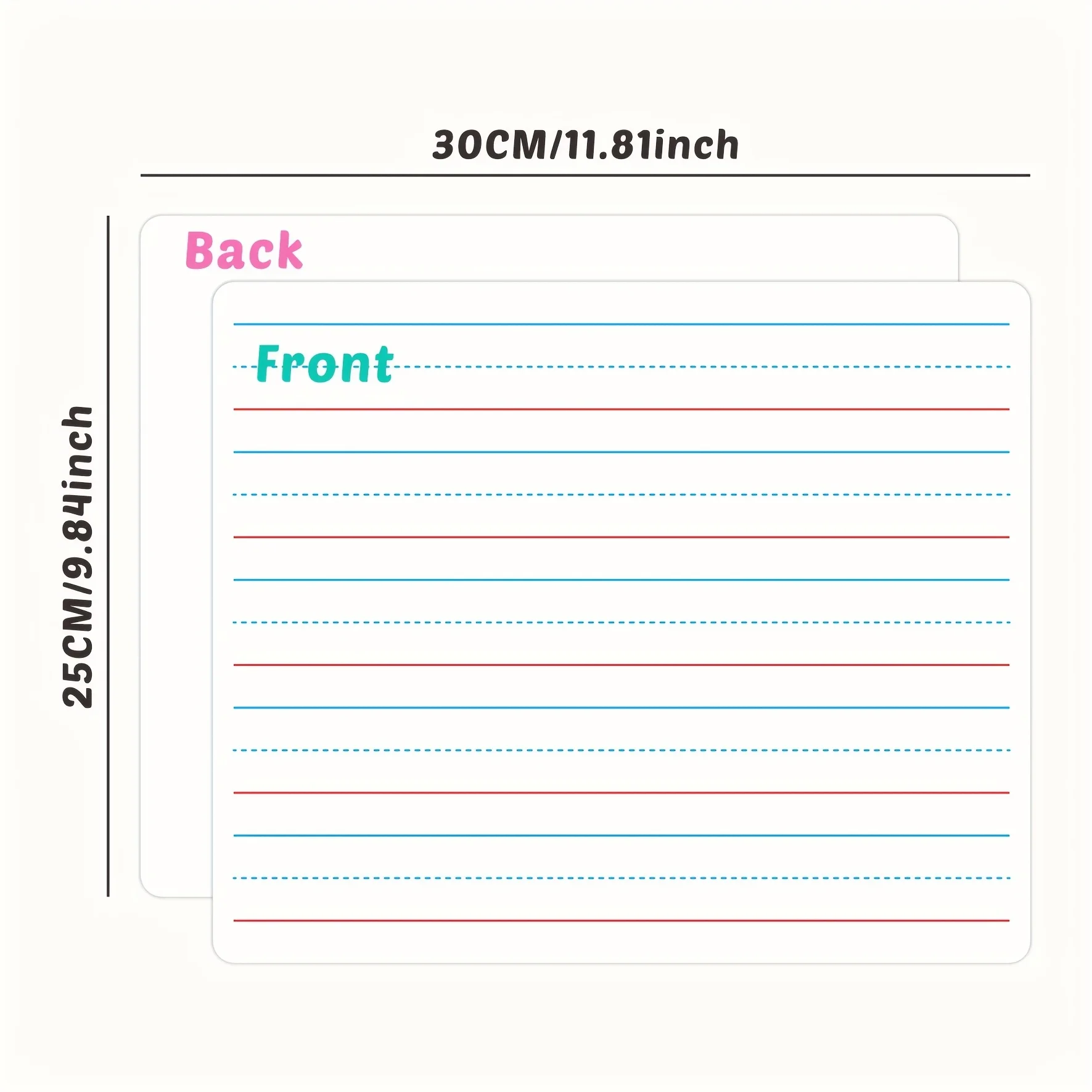 12 Piece Double-sided Dry Erase Board Set with 4 Pens, Reusable Portable Writing Whiteboard, Suitable for Classroom Learning