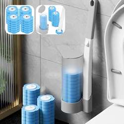 24/36Pcs Disposable Toilet Brush Long Handle Wall-mounted Wc Cleaning Tool Kit with Replaceable Brush Head Bathroom Accessories