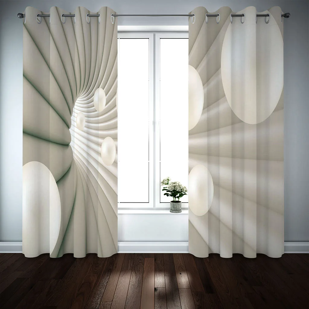 New beige stereoscopic curtains 3D Curtains For Living room Blackout curtain modern living room curtains