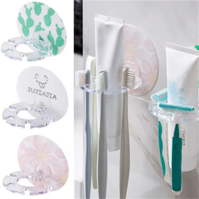 New Style Creative Plastic Toothbrush Holder Toothpaste Storage Rack Toothbrush Dispenser Bathroom Storage Rack Accessory Tool