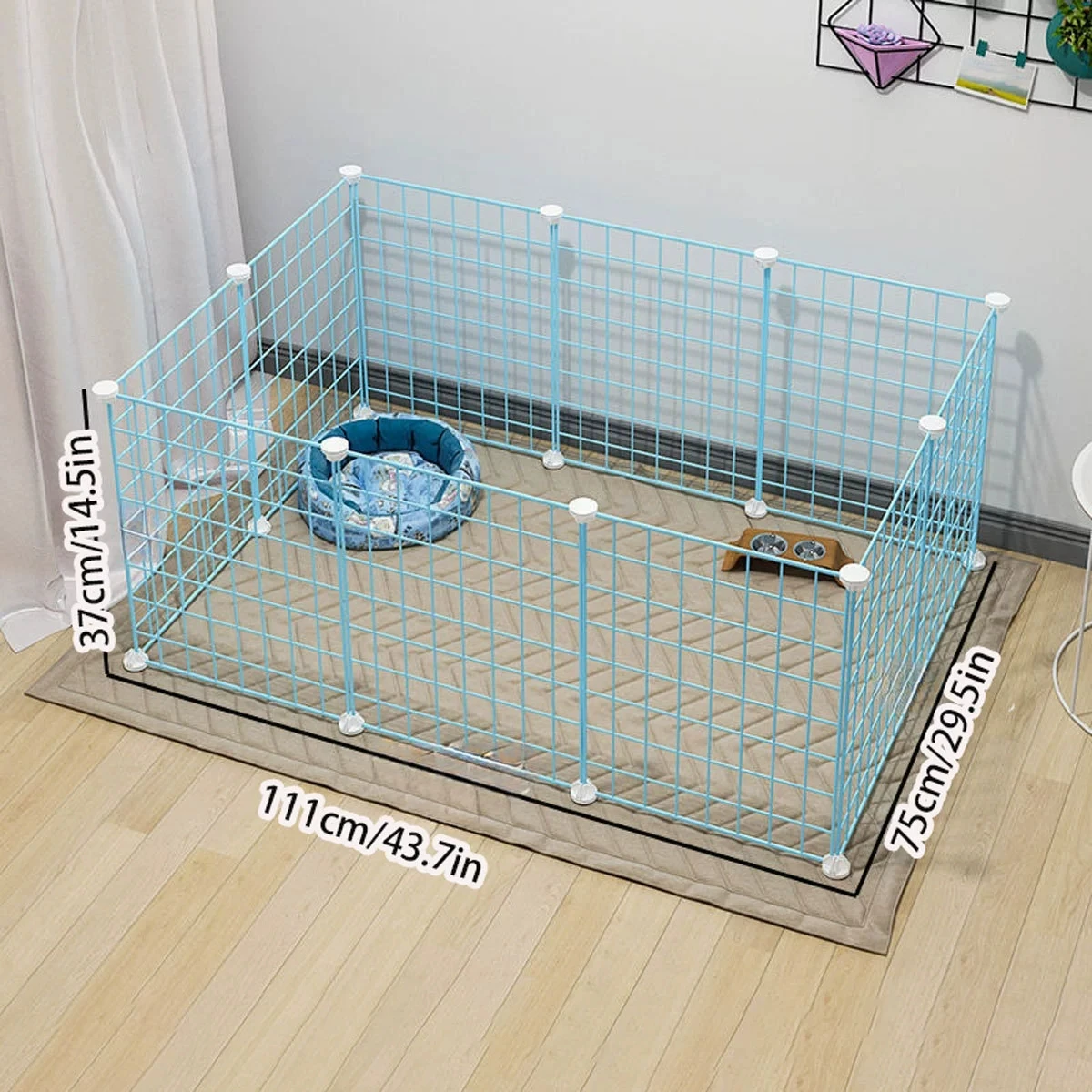 DIY Modular Metal Pet Cage Panels, Pet Enclosure Accessories, Freely Assembled Cat, Dog, and Rabbit Small Pet Enclosures, Portable Indoor Pet Protection Barriers