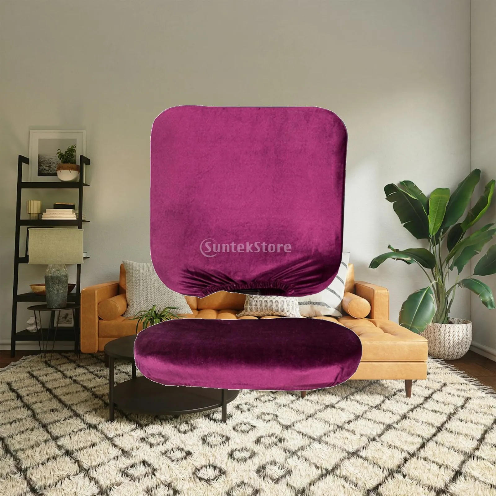 Split Rotating Chair Desk Slipcover Adjustable Polyester Cover Soft Removable Backrest for Office Reclining Armchairs
