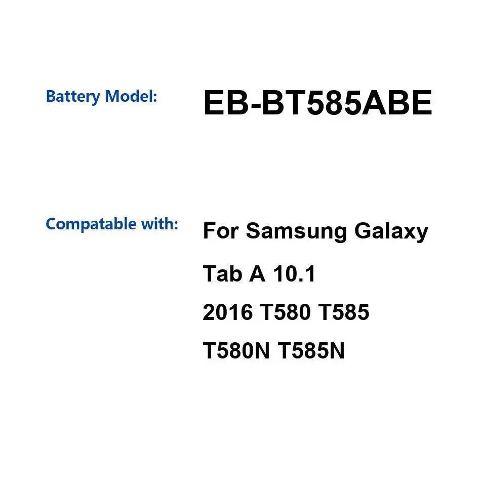 

7800 мАч для Samsung Galaxy Tab A 10,1 2016 T580 T585 T580N T585N EB-BT585ABE Аккумулятор для планшета Высокопроизводительный стабильный