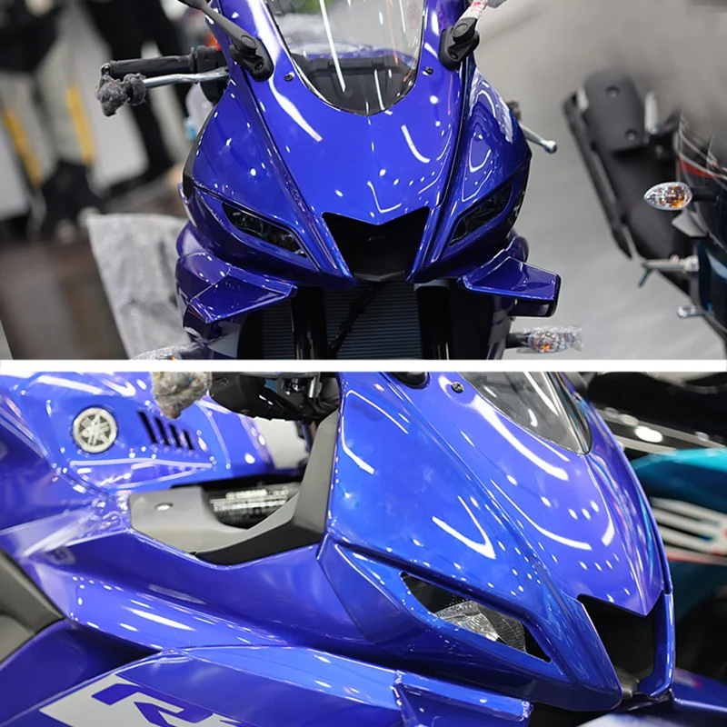 For Yamaha YZF R3 R25 Oem Front Upper Nose Fairing Headlight New Take Off D2 Motorcycle Accessories Headlight Cover Winglets