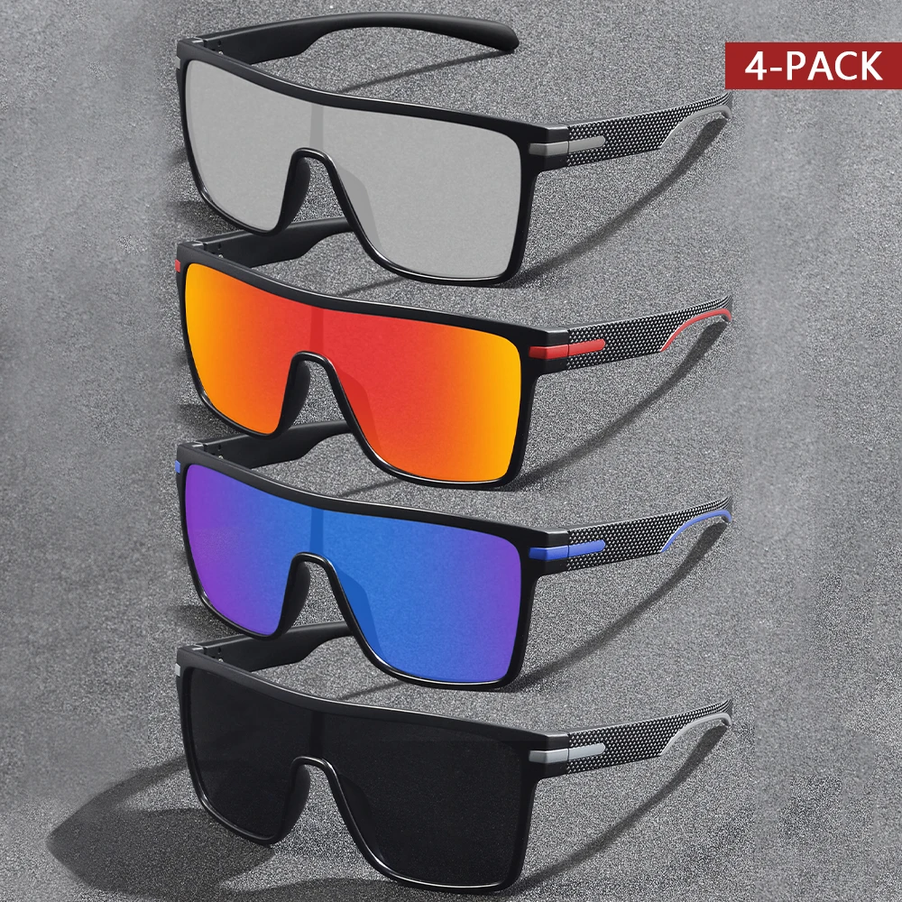 CRIXALIS 4er-Pack Polarisierte Großrahmige Modische Sonnenbrillen für Männer und Frauen zum Fahren, Angeln, Radfahren, Unisex, Alltagstauglich