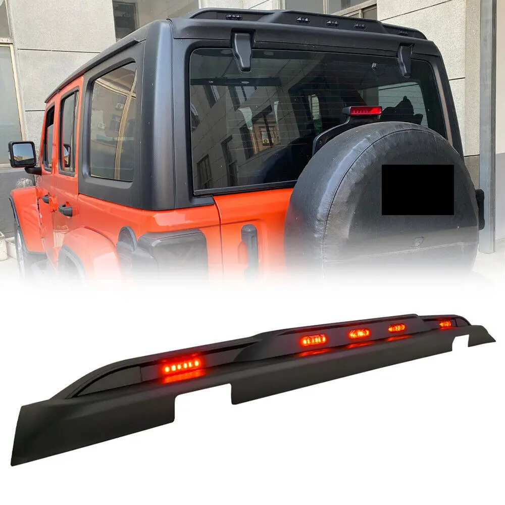 

Spoiler For 2018 2019 2020 2021 2022 2023 Car Wrangler Jl Rear Roof Wing Red Light