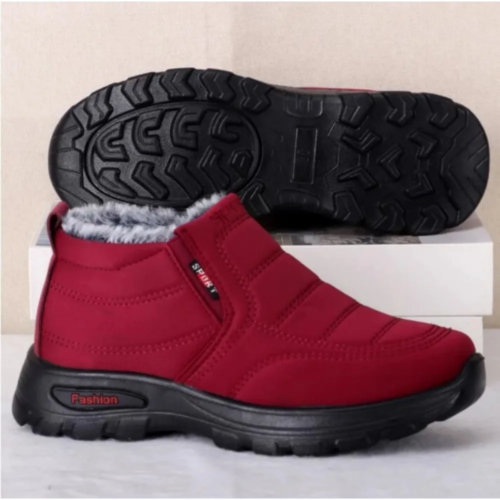 Winter Boots Snow Hiking Boots Women Men Outdoor Warm Fur Lined Waterproof Snow Ankle Boots Winter Barefoot Shoes