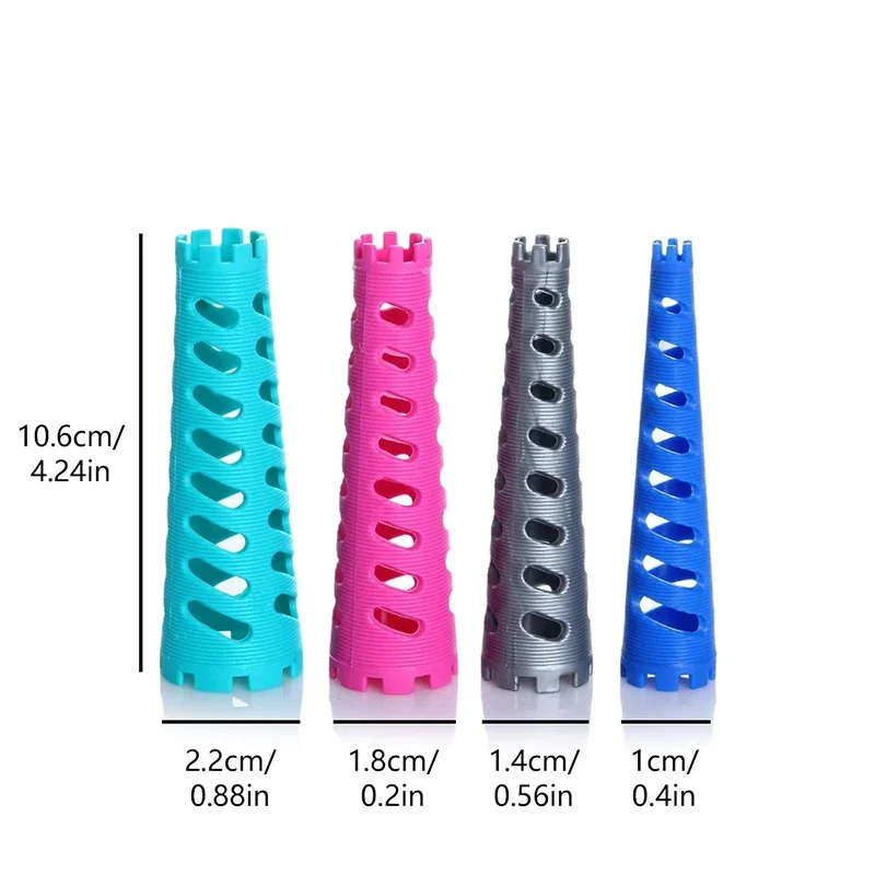 12 pezzi/set bigodini per capelli a forma di cono barre di arricciatura extra spesse aste flessibili per permanente fredda ondulazione dei capelli senza calore