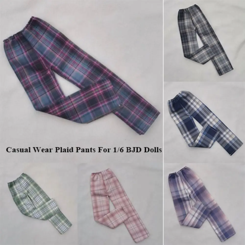 Gift Fashion Plaid Pants Cute Casual Wear Princess Trousers DIY Accessories Mini Clothes Pants for 1/6 BJD 30cm