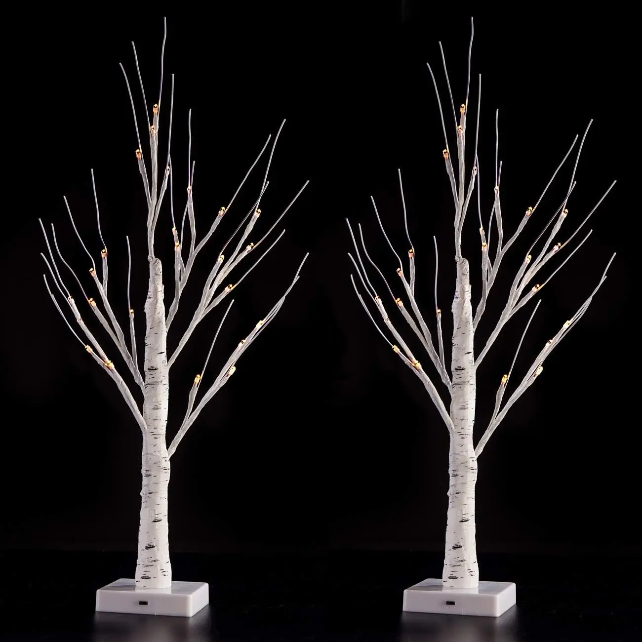 

2PCS 2Ft 24 LED Birch Tree Light Bonsai Tree Light Warm White for Home Wedding Festival Party Christmas Decoration